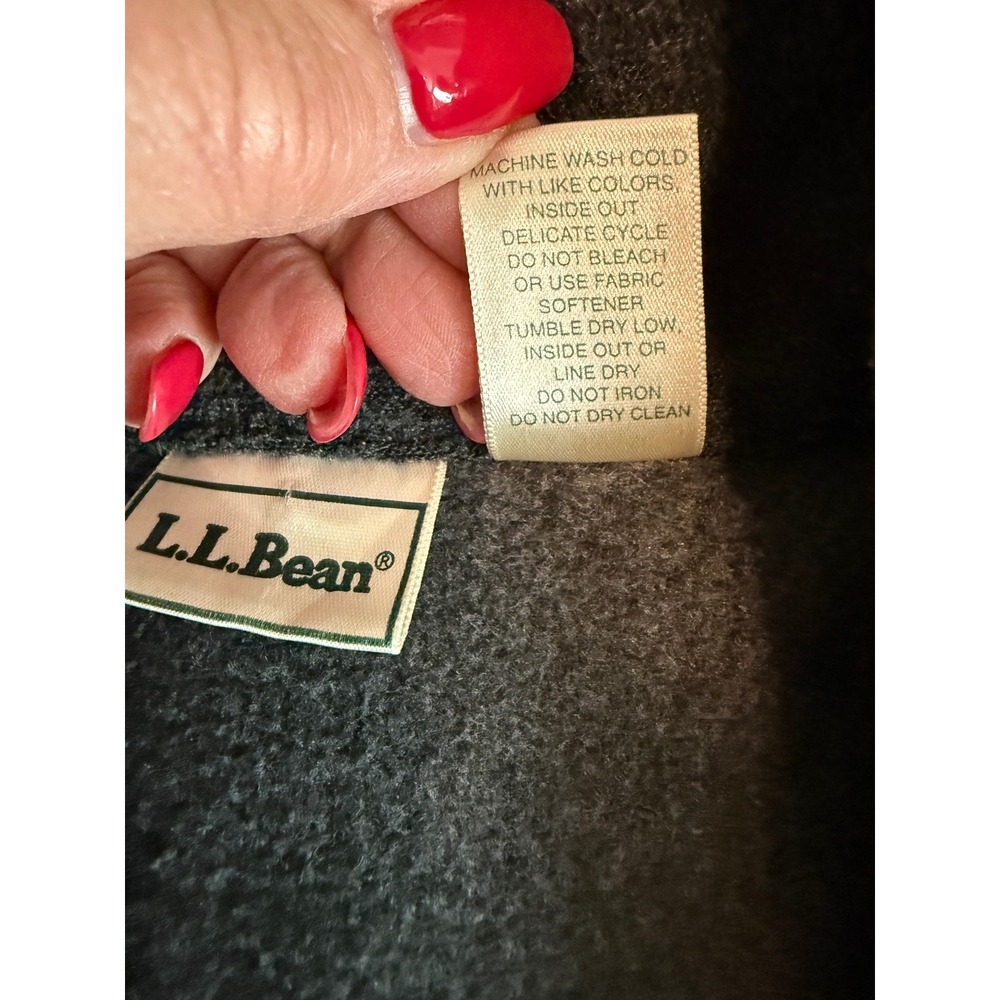 LLBean Women's Medium Charcoal Gray Button Front Long Sleeve Maxi Dress - Picture 6 of 11